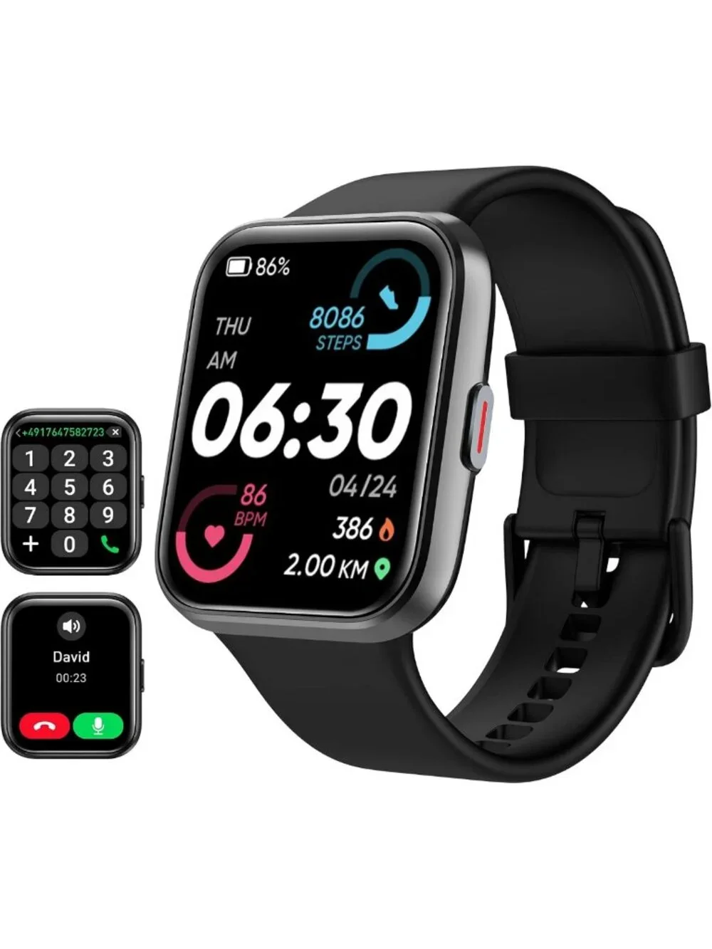 Smart Fitness Watch for Men & Women, 1.8” Touch Screen, Waterproof, Heart Rate